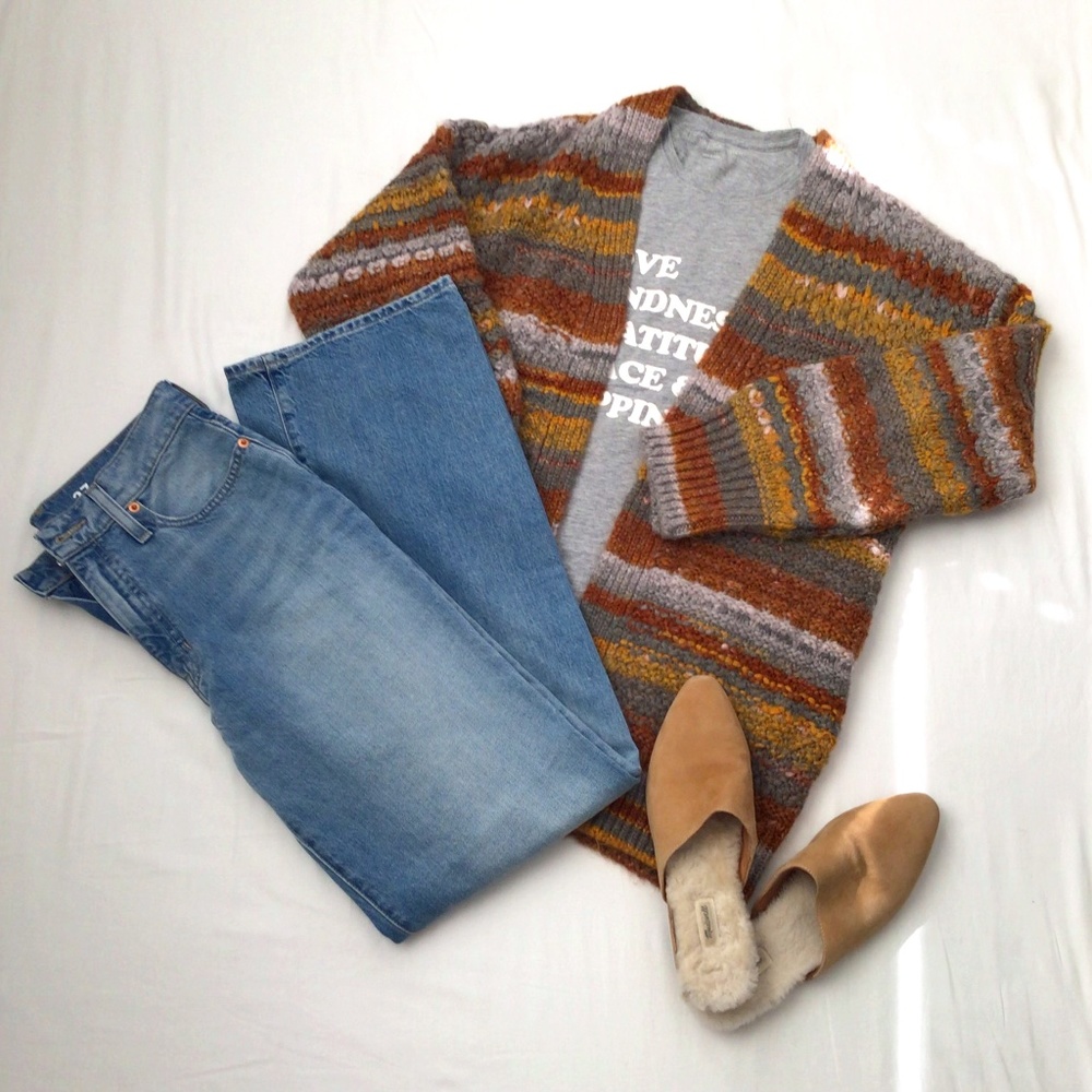 Anthropologie Moira Cardigan in Warm Palette Sz XS